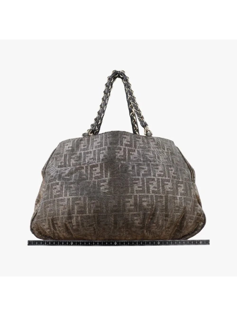 Fendi Mia Gold Fabric Shoulder Bag